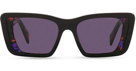 prada womens round sunglasses|prada 51mm rectangular sunglasses.